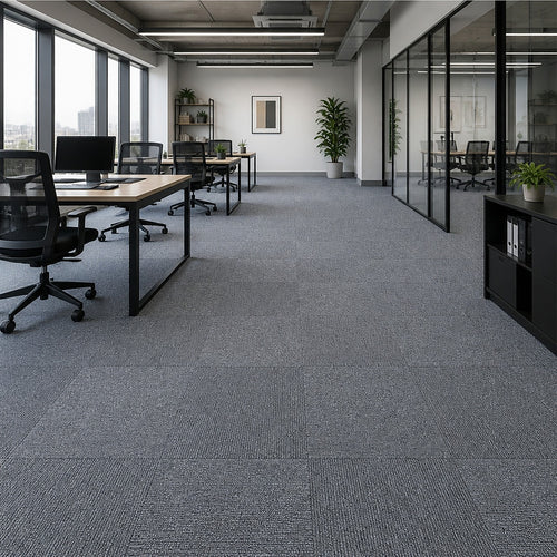 Commercial Carpet Tiles – 50x50cm Grey, 20-Tile Pack, 5 sqm Coverage