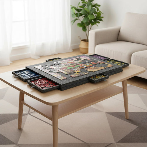 1000 Piece Jigsaw Puzzle Board with 6 Drawers Portable Felt Table