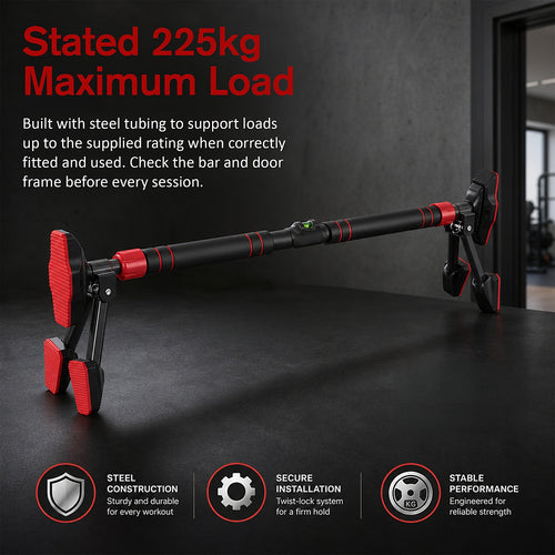 Doorway Pull Up Bar – 78–98cm Adjustable No-Drill Design