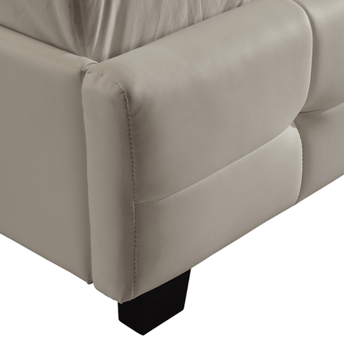 Queen White PU Leather Deluxe Bed Frame