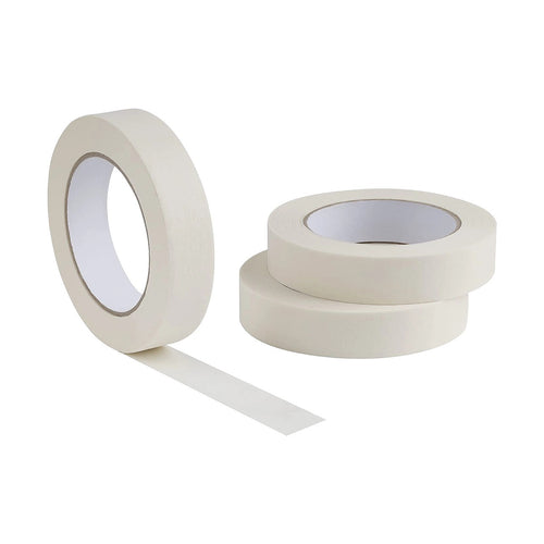 72 x White Masking Tape Rolls – 24mm x 50m Painters Adhesive Tape for Clean Paint Lines