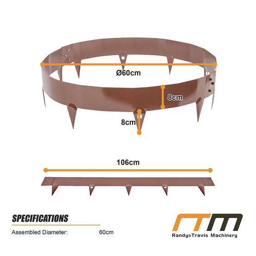Steel Tree Rings – 60cm Garden Edging with Ground Spikes