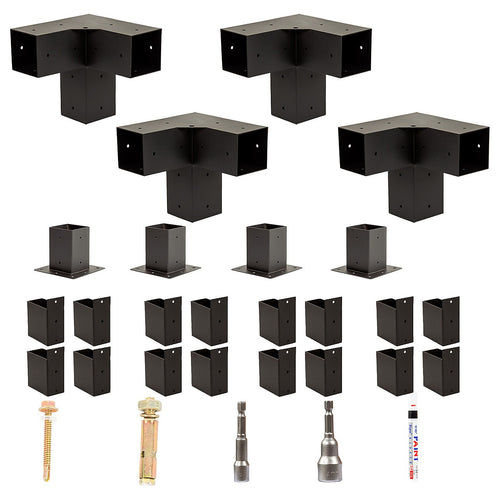 DIY Pergola Kit – Single with Top Rafters Set with Brackets