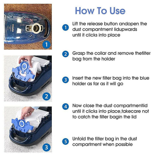 8 x GN HyClean Pure Vacuum Bags – Miele Compatible Dust Bags