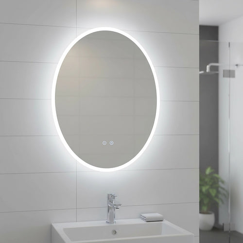 Oval Mirror LED Anti-Fog  Illuminated Bathroom Living Room