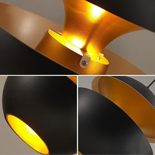 25cm Modern Home Office Restaurant Pendant Lamp LED Chandelier Ceiling Hanging Light in Black