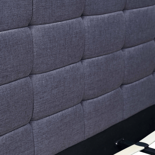 King Grey Linen Fabric Deluxe Bed Frame