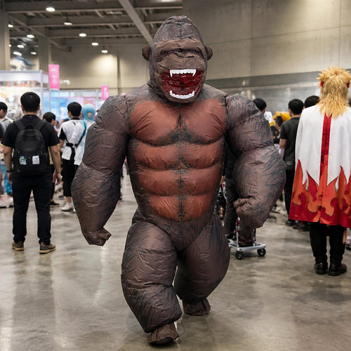Adult Inflatable Gorilla Costume King Kong Ape Blow Up Halloween Fancy Dress Suit