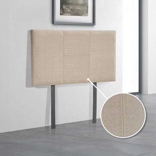 Single Beige Linen Fabric Bed Headboard Bedhead