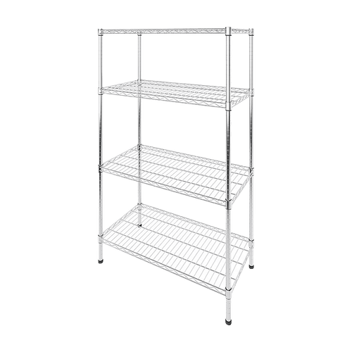 Modular Wire Storage Shelf 900 x 350 x 1800mm Steel Shelving - Carbon Chrome Plated