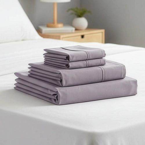 Queen Bed Sheet Set – 1800 Series Microfiber, Deep Pocket, Soft & Breathable, Grey