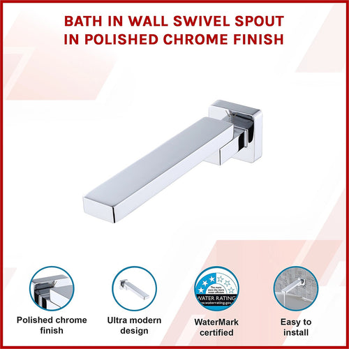Bath In Wall Swivel Spout in Chrome Finish