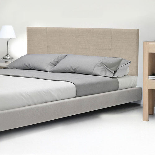 Double Beige Linen Fabric Bed Headboard Bedhead