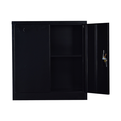 Two-Door Office & Gym Storage Locker – Secure Cabinet with Shelves for Organisation in Black