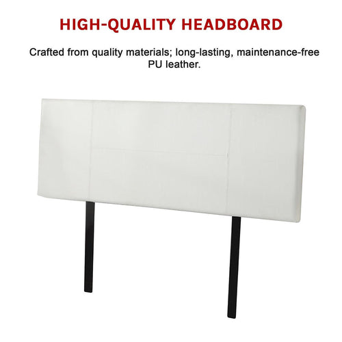 Queen White PU Leather Bed Headboard Bedhead