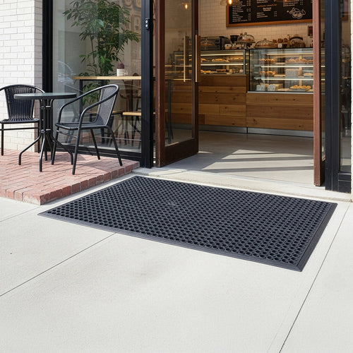  Heavy Duty Floor Mat Anti Fatigue Kitchen Bar Rubber Drainage Black