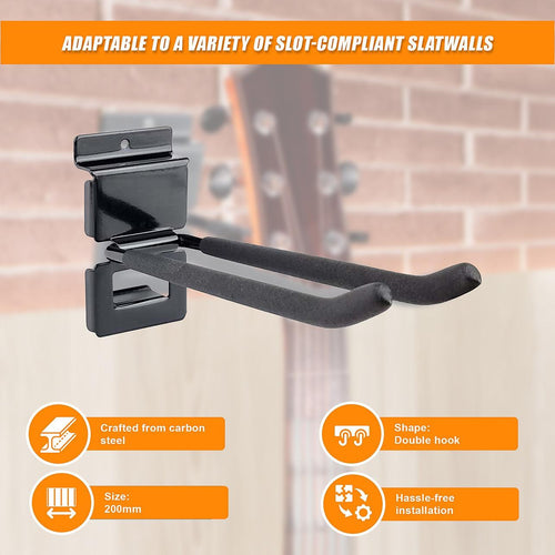 Slatwall Storage Pack for Retail Display Garage Storage - Black Double Hook