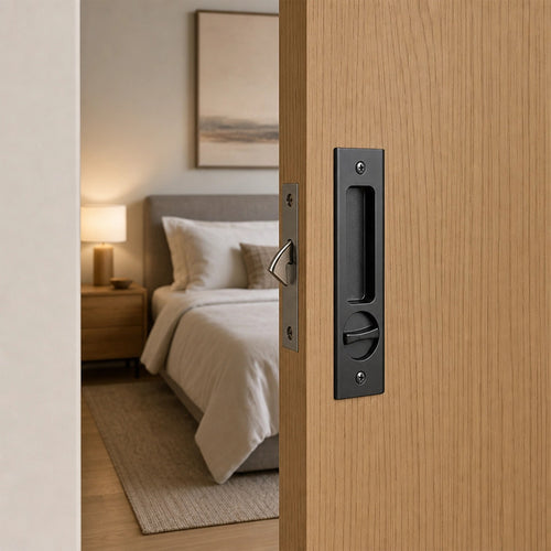 160mm Recessed Sliding Door Lock Handle Set with Key Lock for Pocket & Timber Doors