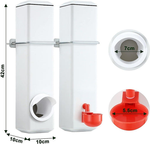 Chicken Bird Feeder Water Dispenser Automatic Waterer Poultry Food Drinker 4L