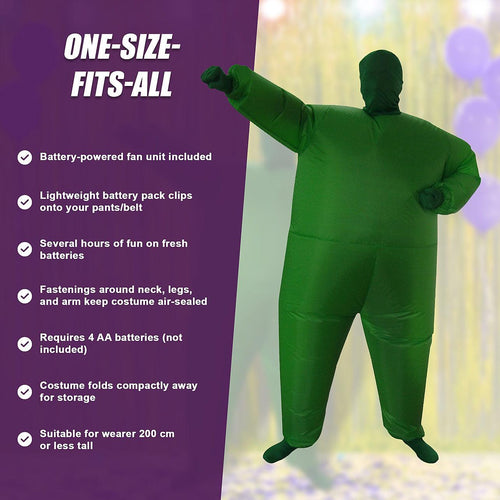 Inflatable Plain Green Fancy Dress Costume