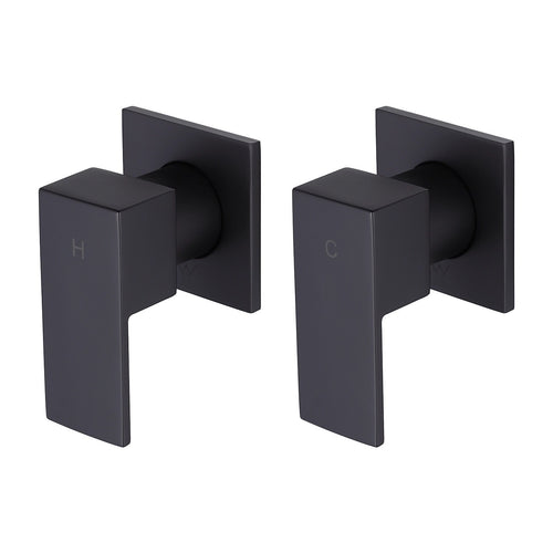 Bathroom Shower Bath Hot and Cold Square Mixer WATERMARK Certified - Black