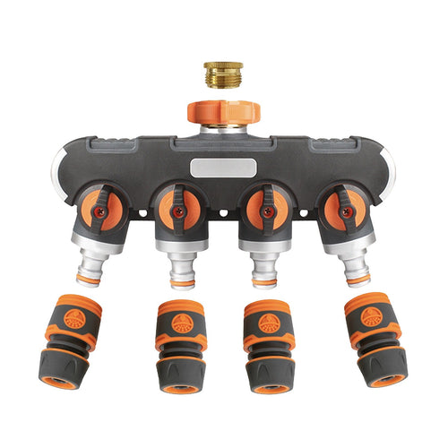 4 Way Garden Hose Splitter Tap – Water Irrigation Distributor Valve