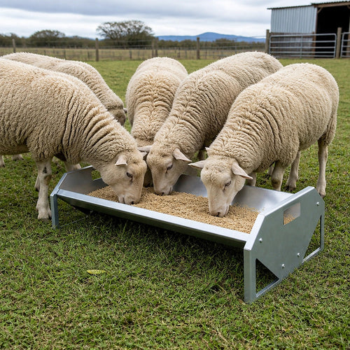 Heavy Duty Galvanised Livestock Feeding Trough 22 Gallon Sheep Goat Feeder