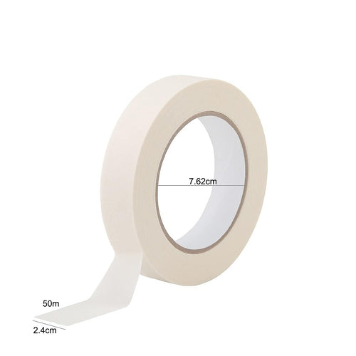 72 x White Masking Tape Rolls – 24mm x 50m Painters Adhesive Tape for Clean Paint Lines