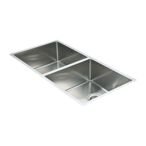 1.0mm Handmade Double Stainless Steel Sink with Waste - 865x440mm