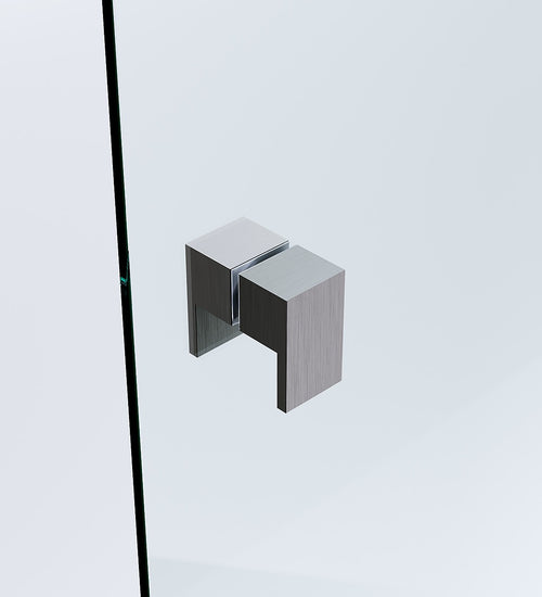 120x90cm Gunmetal Corner Frameless Shower Screen with Wall & Floor Channel Brackets, Stainless Steel Hinges & Square Double Pull Handle