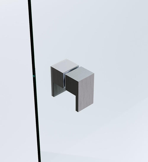 100cm Wall to Wall Frameless Shower Screen with Gunmetal Brackets and SS Hinges, Square Double Pull Handle