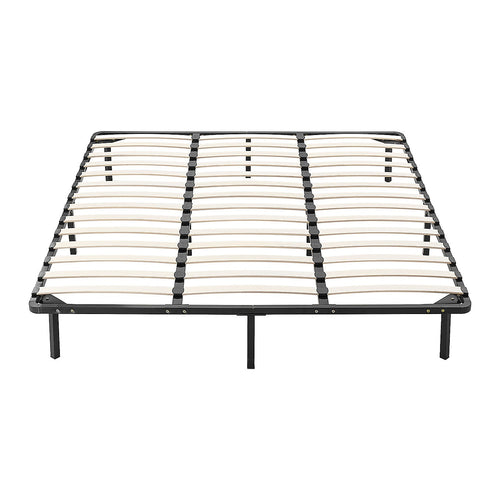 Metal Bed Frame for King Mattress – Black Powder-Coated Steel Base