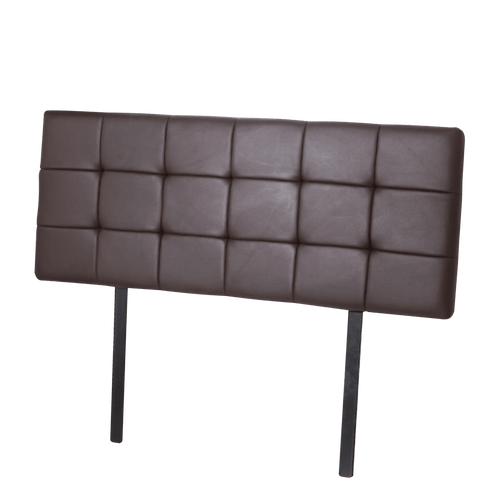 Queen PU Leather Bed Deluxe Headboard Bedhead - Brown
