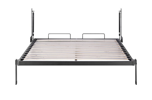 Double Wall Bed in White – Space Saving Murphy Bed Kit with Silver Door Handle