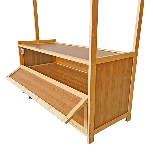 165x70cm Clothes Rack Stand with Storage Shelves – Modern Coat Tree in Wood
