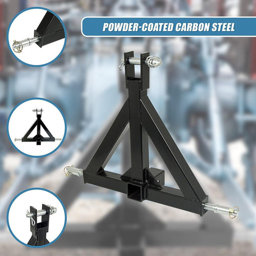 Heavy Duty Steel 3 Point 2" Trailer Hitch Receiver Tow Drawbar For Cat 1 Tractor