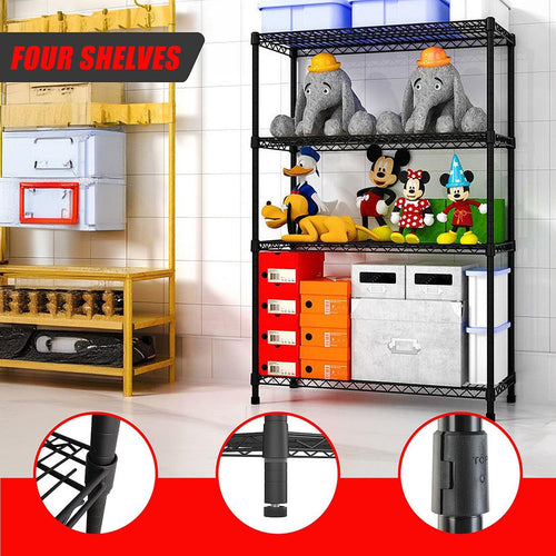 Modular Wire Storage Shelf 900 x 350 x 1800mm Steel Shelving - Baking Black Technology