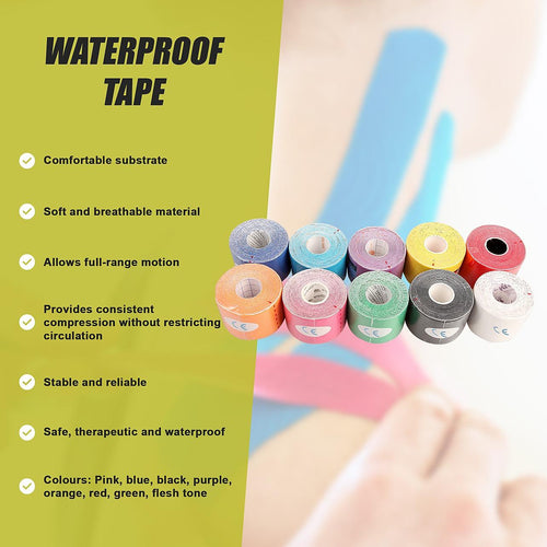 10x 5Mx5CM of Waterproof Kinesiology Sports Tape