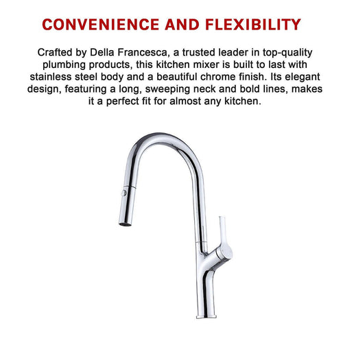 Kitchen Laundry Bathroom Basin Sink Pull Out Mixer Tap Faucet - Chrome
