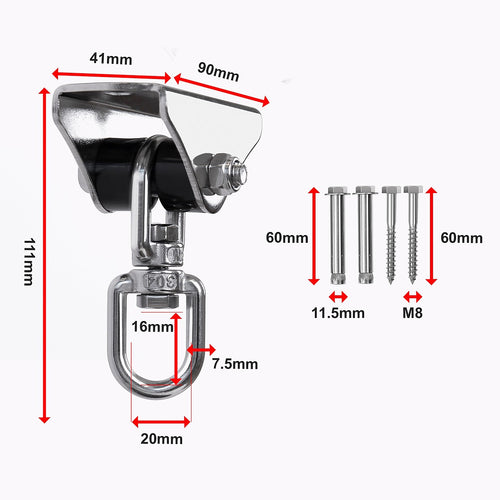 Silent Swing Hanger Heavy Duty Stainless Steel Swing Hook with Swivel Bearing