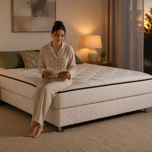 Queen Bed Base with Slats & Cover – Sturdy Ensemble Frame