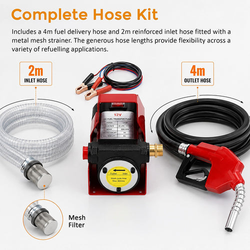 12V Diesel Transfer Pump Kit 10 GPM Electric Fuel Pump