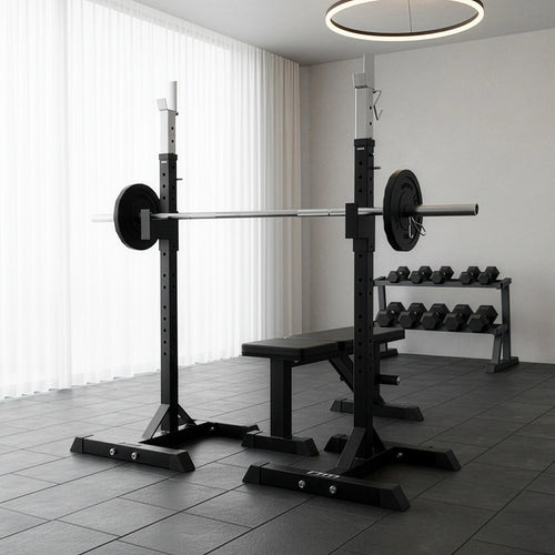 Adjustable Squat Rack Stand Pair for Bench Press & Barbell Weight Lifting