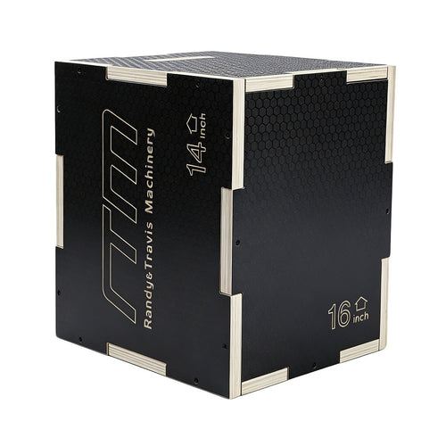 3 in 1 Wooden Plyometric Jump Box 16 14 12 Inch Anti-Slip Plyo Box for Home Gym, CrossFit & Fitness Training