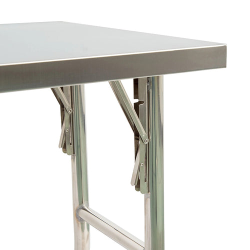 122x61cm Stainless Steel Folding Kitchen Bench – Commercial Prep Work Table