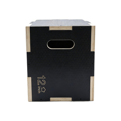 3 in 1 Wooden Plyometric Jump Box 16 14 12 Inch Anti-Slip Plyo Box for Home Gym, CrossFit & Fitness Training
