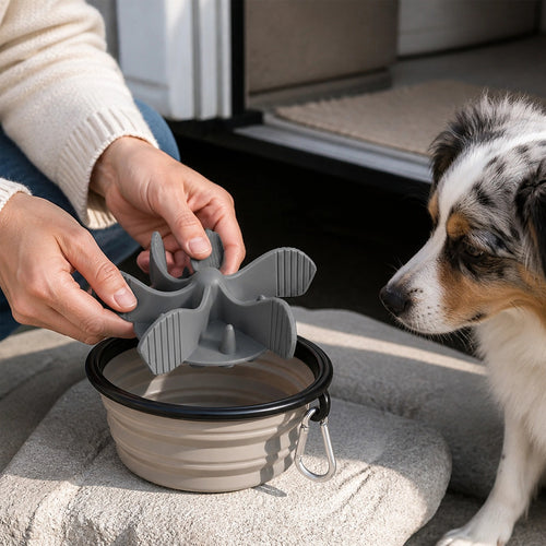 Dog Bowl Slow Feeder Insert - 2-Pack with Suction Base