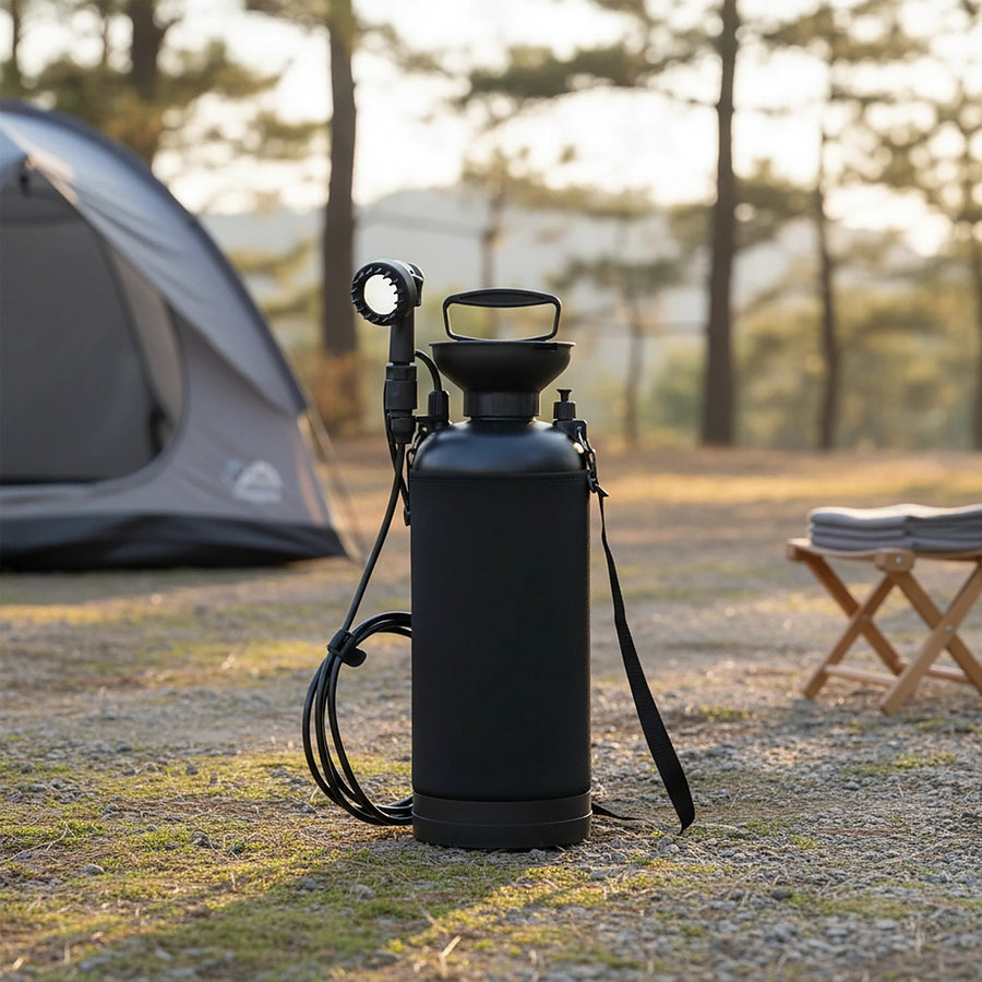 Portable 12L Camping Shower with 10 Spray Modes & Lock Switch