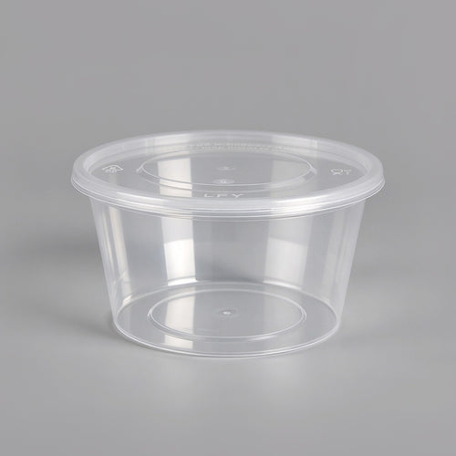 450mL Food Containers with Lids 500 Pack | BPA Free Round Takeaway Tubs