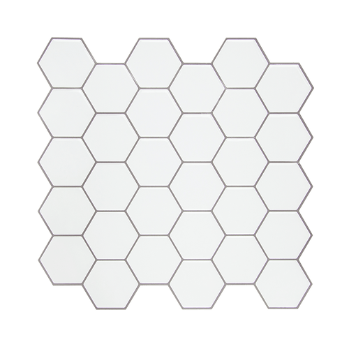 Tiles 3D Peel and Stick Wall Tile Hexagon White 10 Sheets